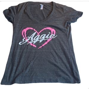 Bella Texas A&M Aggies V-Neck Short Sleeve T-shirt| Women's Size Large